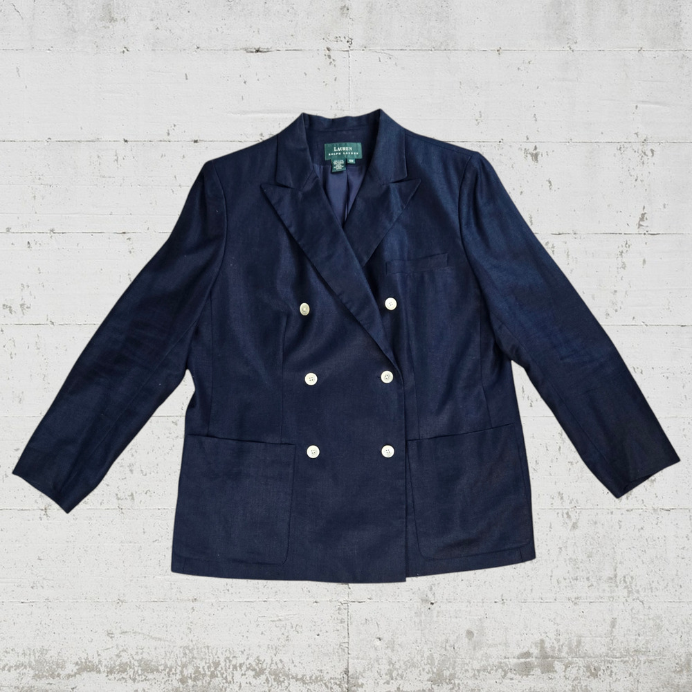 Lauren Ralph Lauren Women's Navy Double-Breasted Blazer